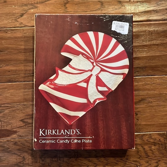 Kirkland’s Ceramic Candy Cane Plate - Picture 3 of 4